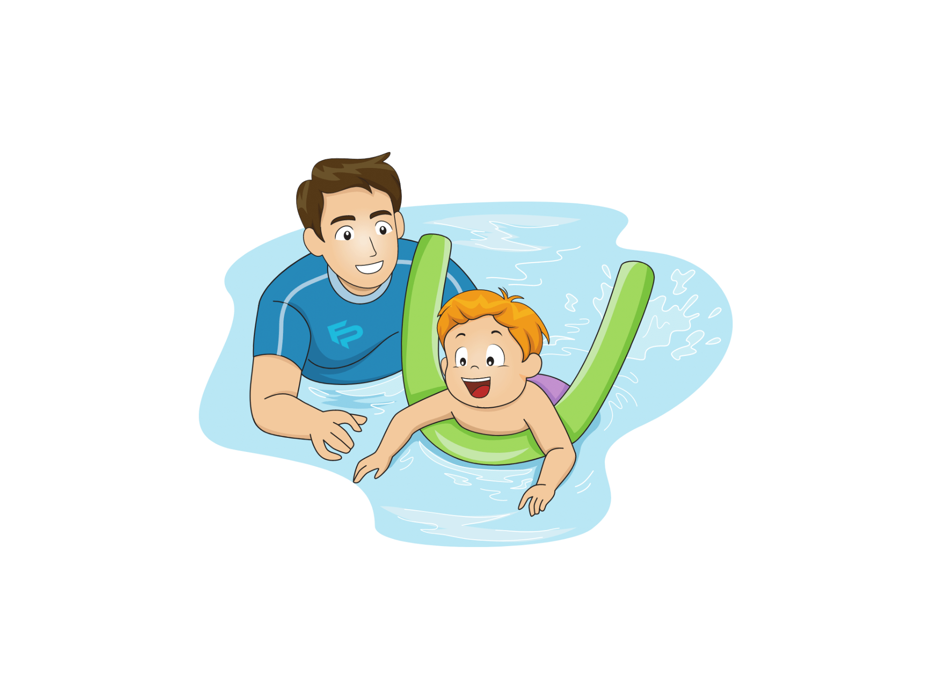 Swimming instructor teaching a child at a Dubai home pool