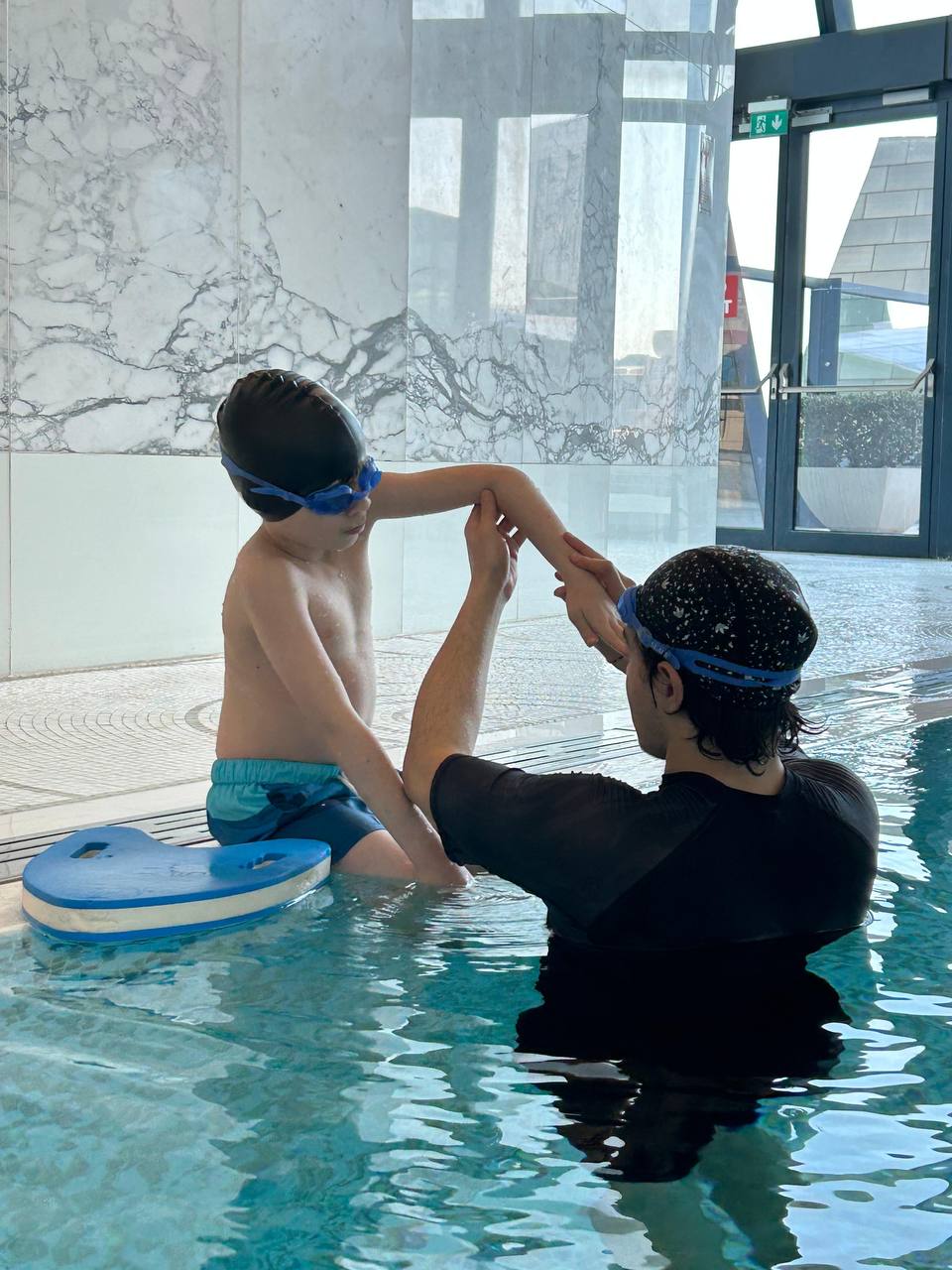 Baby swimming lesson
