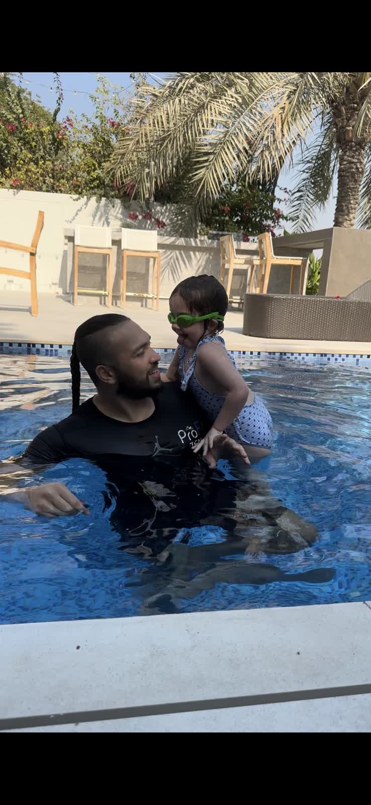 Baby swimming lesson