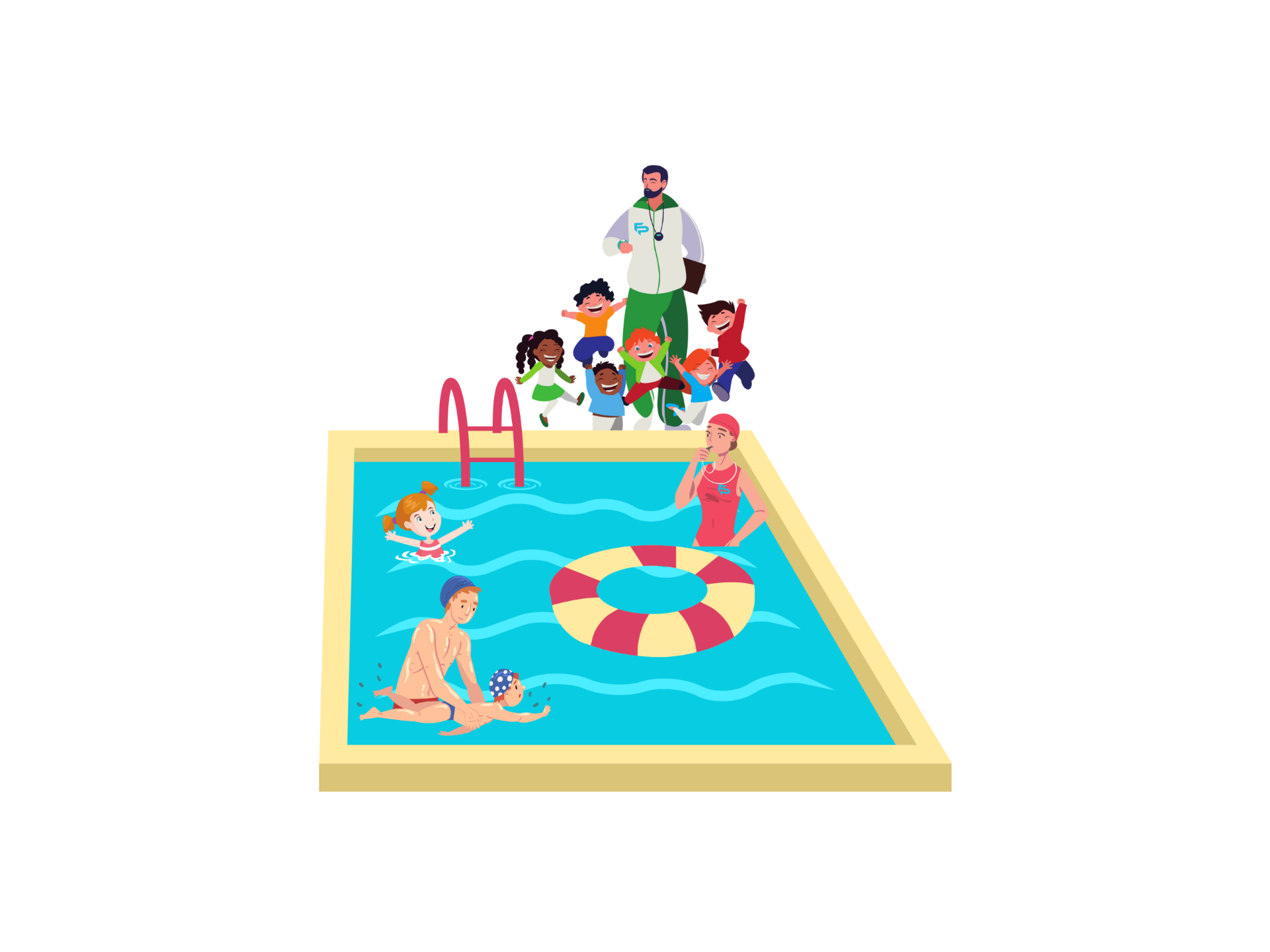 Group swimming lessons for kids in Dubai